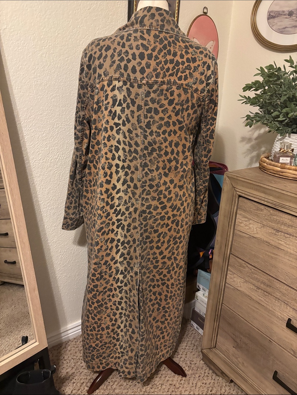 We The Free Monique Cheetah Denim Duster Jacket Size Large NWOT MSRP $228 - Picture 8 of 12